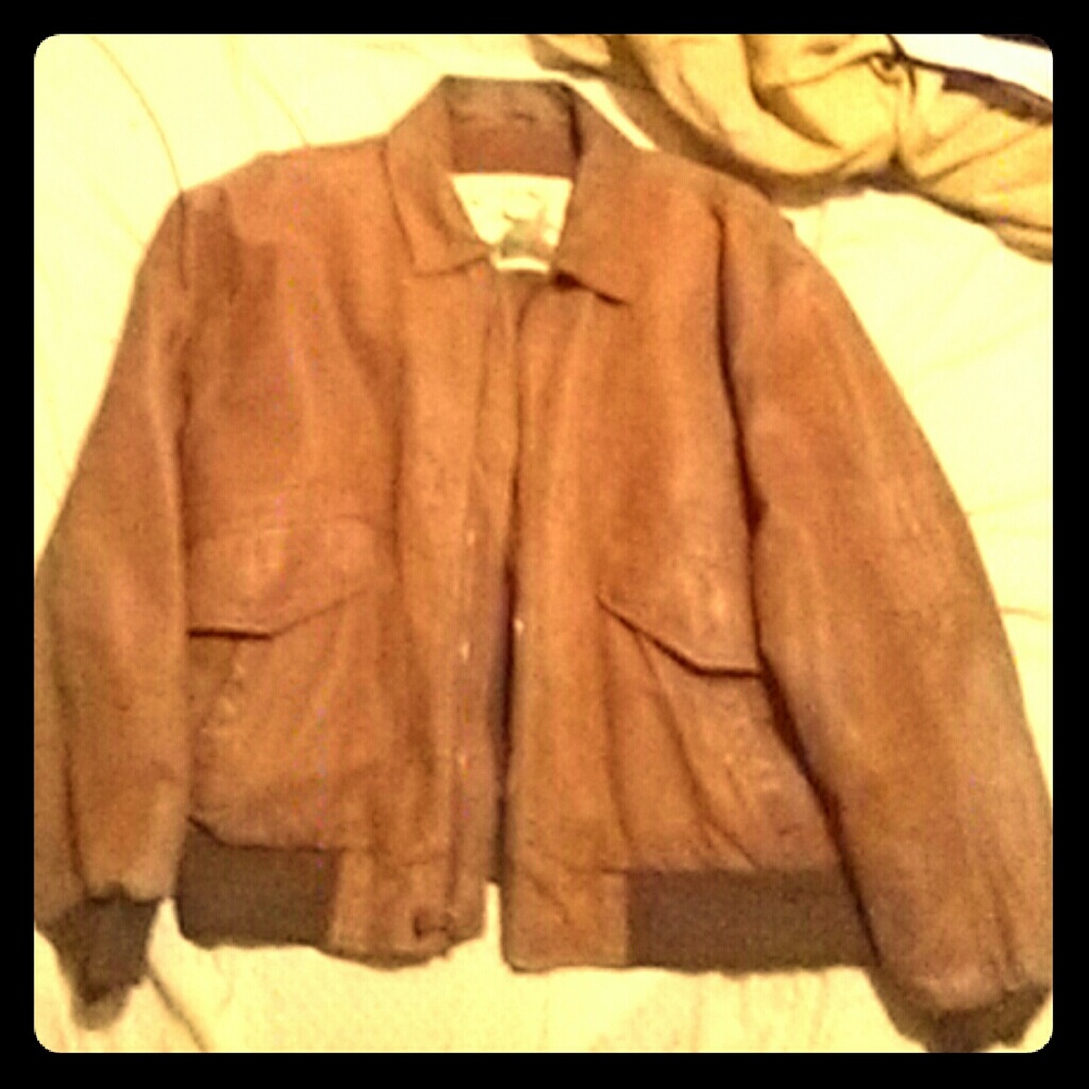 Brown leather jacket price drop